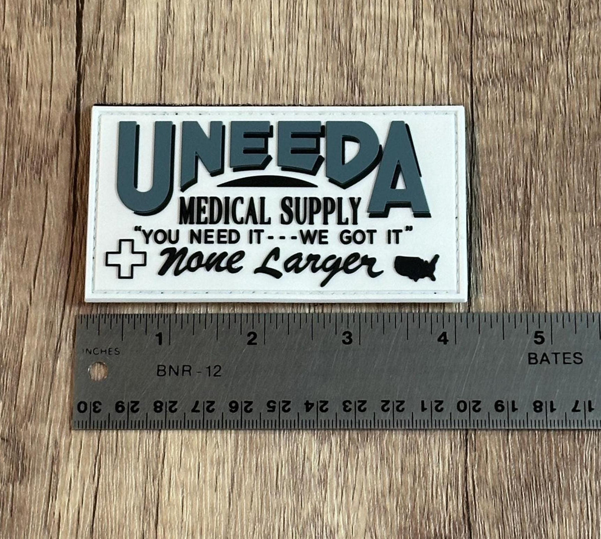 PVC Uneeda Medical Supply Patch with Hook & Loop backer