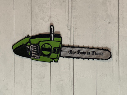 Horror Chainsaw Embroidered Patch with motto
