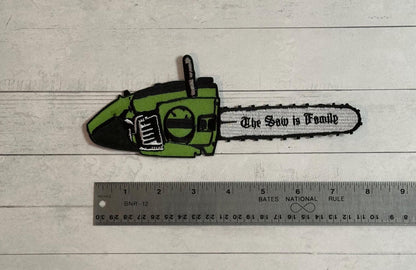 Horror Chainsaw Embroidered Patch with motto